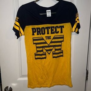 University of Michigan Victoria Secret block M t-shirt